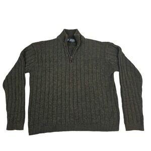 Oscar De La Renta Quarter Zip‎ Sweater Green Size XL
